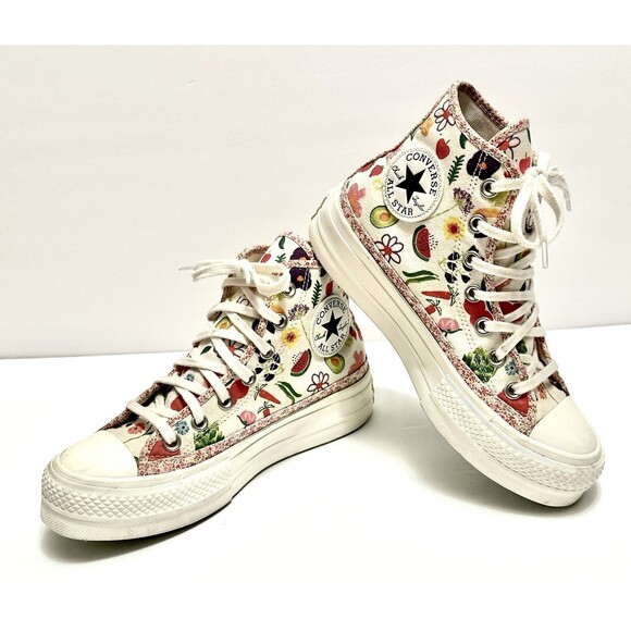 Converse Chuck Taylor Platform Womens 6.5 Shoe Canvas Egret Sneaker High A06063C - Picture 3 of 11